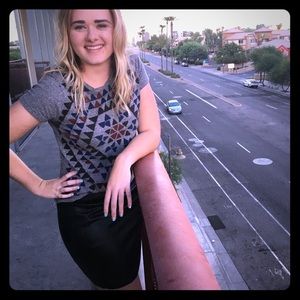 H&M mini black polyester skirt